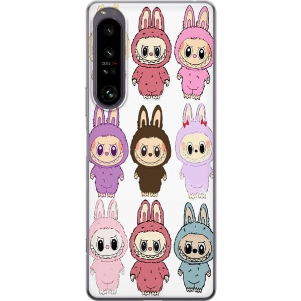 Sony Xperia 1 IV Gennemsigtig cover Labubu Pink Monster - Popkunst med Kawaii-touch