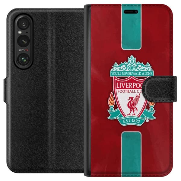 Sony Xperia 1 V Lommeboketui Liverpool FC - Klassisk Fotballstolthet i Rødt