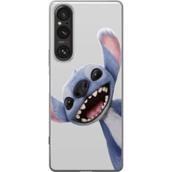 Sony Xperia 1 V Gjennomsiktig deksel Stitch i Fart - Kawaii Design for Fans & Barn