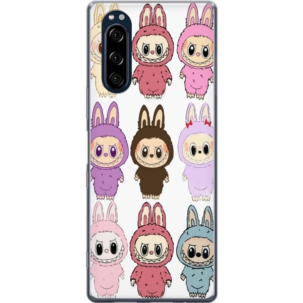 Sony Xperia 5 Gennemsigtig cover Labubu Pink Monster - Popkunst med Kawaii-touch