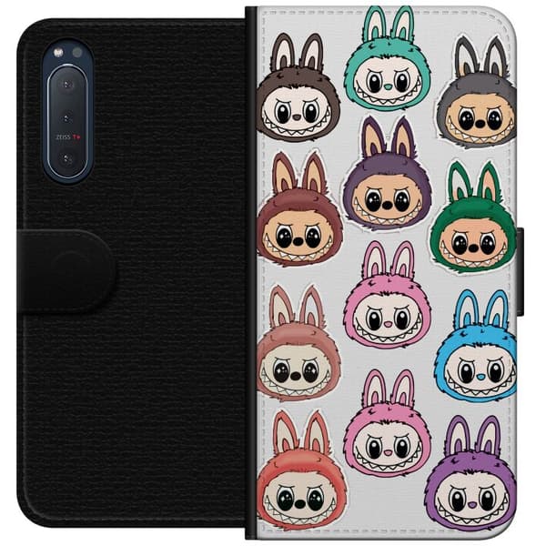 Sony Xperia 5 II Plånboksfodral Labubu Macaron Monster – Söt Samlarfigur med Stil