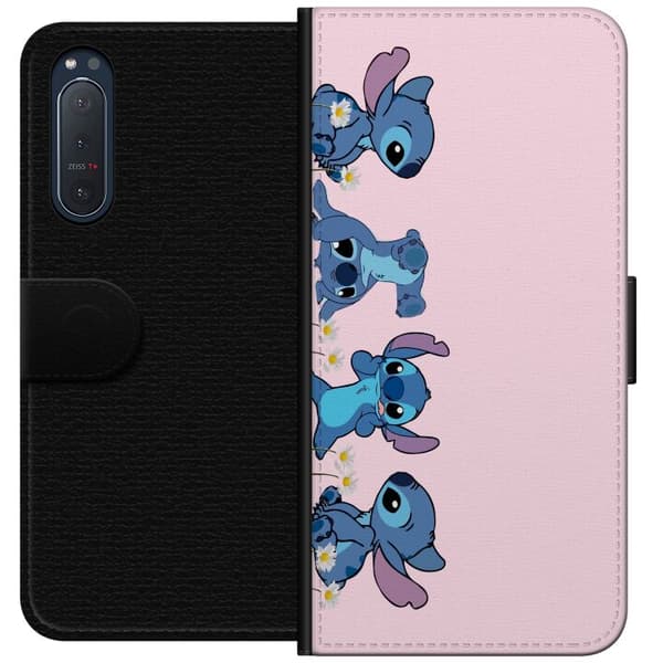 Sony Xperia 5 II Plånboksfodral Stitch Skratt & Bus – Perfekt för Mobilskal eller Poster