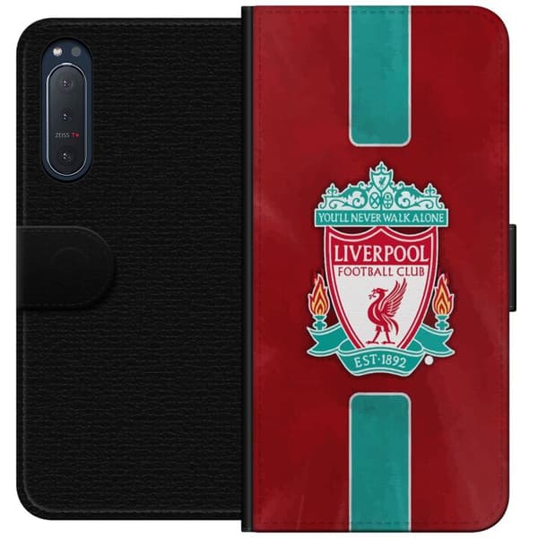 Sony Xperia 5 II Tegnebogsetui Liverpool FC - Klassisk Fodboldstolthed i Rødt
