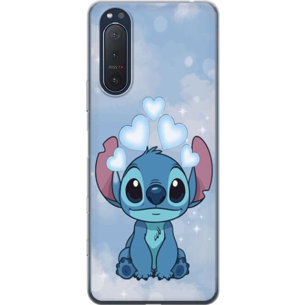 Sony Xperia 5 II Genomskinligt Skal Stitch Hoppande Glädje – Rolig Design för Present