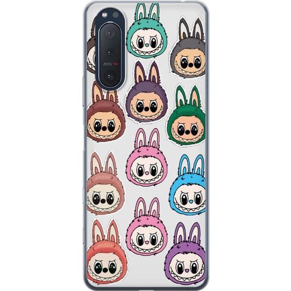 Sony Xperia 5 II Läpinäkyvä kuori Labubu Macaron Monster - Söpö Keräilyfiguuri Tyylillä