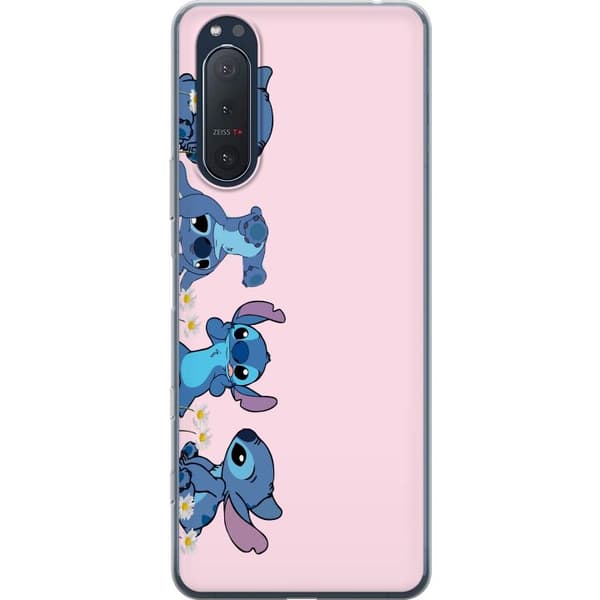 Sony Xperia 5 II Genomskinligt Skal Stitch Skratt & Bus – Perfekt för Mobilskal eller Poster