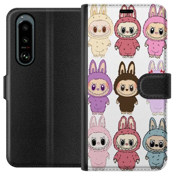 Sony Xperia 5 III Lompakkokotelo Labubu Pink Monster - Popkulttuuri Kawaii-kosketuksella