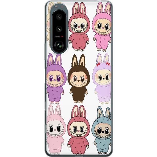 Sony Xperia 5 III Genomskinligt Skal Labubu Pink Monster – Popkonst med Kawaii-touch