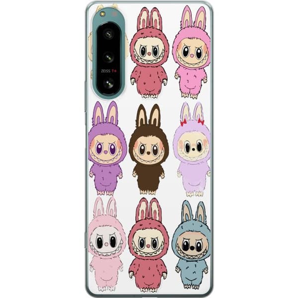 Sony Xperia 5 IV Gennemsigtig cover Labubu Pink Monster - Popkunst med Kawaii-touch
