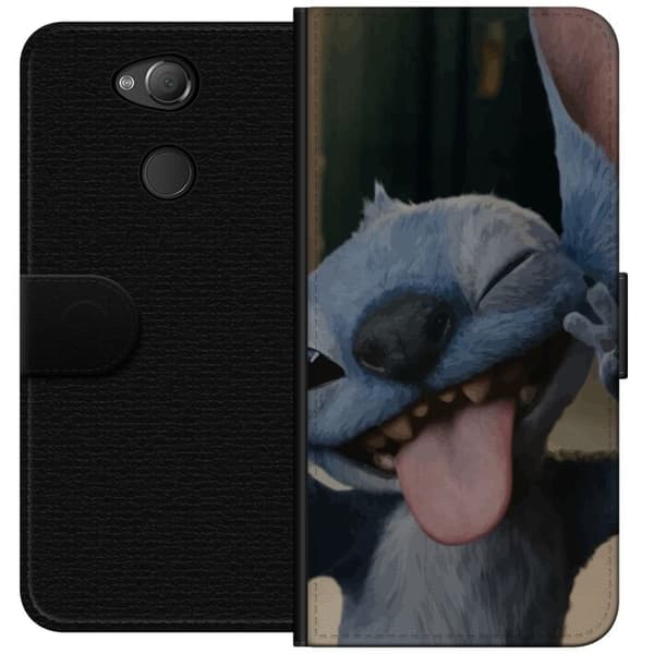 Sony Xperia XA2 Plånboksfodral Stitch Söt Alien – Blå Favorit från Yttre Rymden