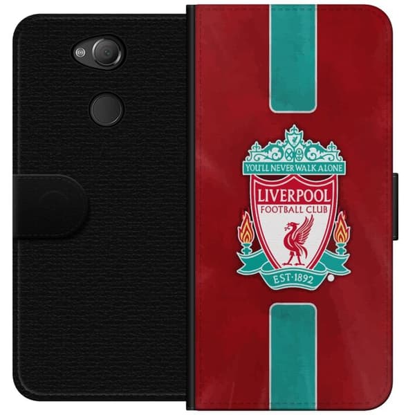 Sony Xperia XA2 Tegnebogsetui Liverpool FC - Klassisk Fodboldstolthed i Rødt