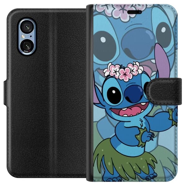 Sony Xperia 5 V Plånboksfodral Stitch under Stjärnorna – Magisk Anime-stil