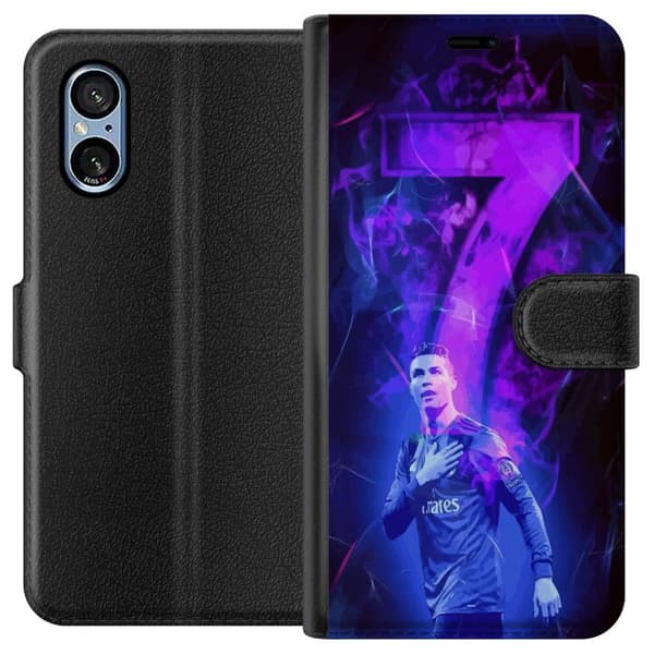 Sony Xperia 5 V Plånboksfodral Ronaldo 7 – Fotbollslegend i Action för Fans