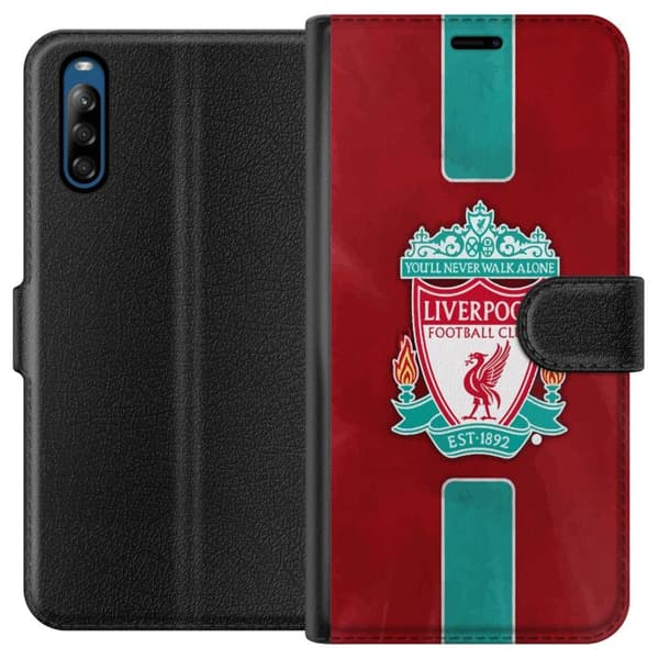 Sony Xperia L4 Tegnebogsetui Liverpool FC - Klassisk Fodboldstolthed i Rødt