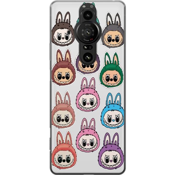 Sony Xperia Pro-I Gennemsigtig cover Labubu Macaron Monster - Nuttet Samlefigur med Stil