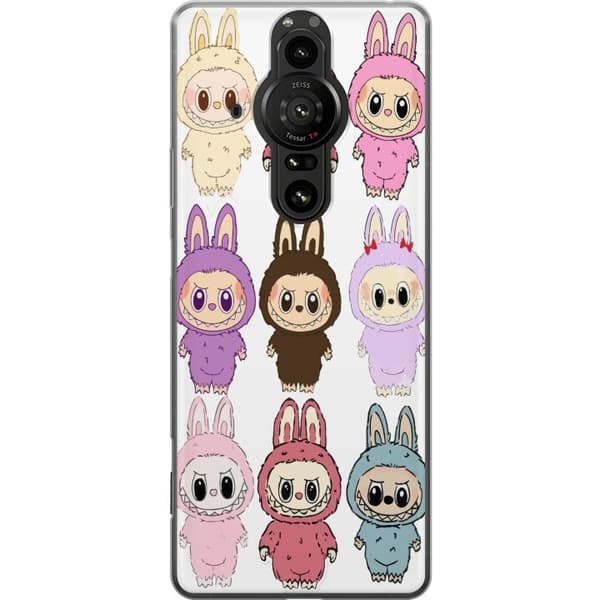 Sony Xperia Pro-I Gjennomsiktig deksel Labubu Pink Monster - Popkunst med Kawaii-touch