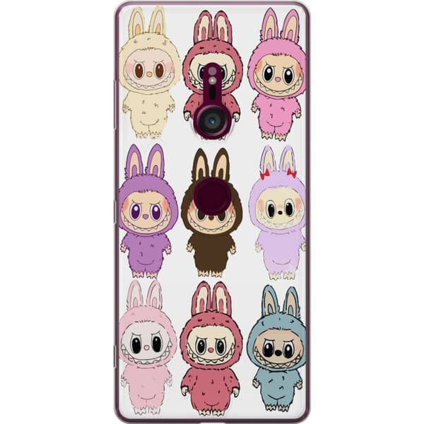 Sony Xperia XZ3 Gennemsigtig cover Labubu Pink Monster - Popkunst med Kawaii-touch
