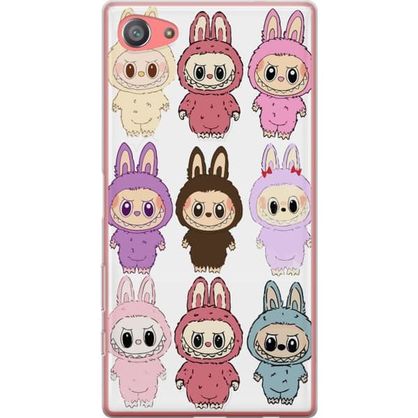Sony Xperia Z5 Compact Gjennomsiktig deksel Labubu Pink Monster - Popkunst med Kawaii-touch
