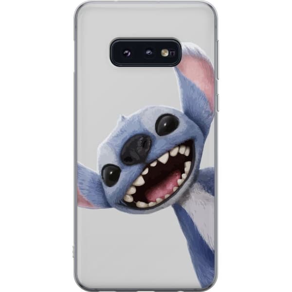 Samsung Galaxy S10e Läpinäkyvä kuori Stitch liikkeessä - Kawaii-suunnittelu faneille ja lapsille