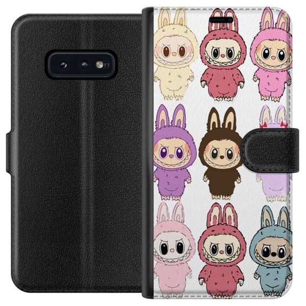 Samsung Galaxy S10e Tegnebogsetui Labubu Pink Monster - Popkunst med Kawaii-touch