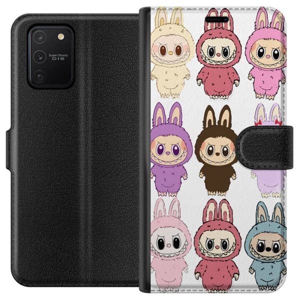 Samsung Galaxy S10 Lite Plånboksfodral Labubu Pink Monster – Popkonst med Kawaii-touch