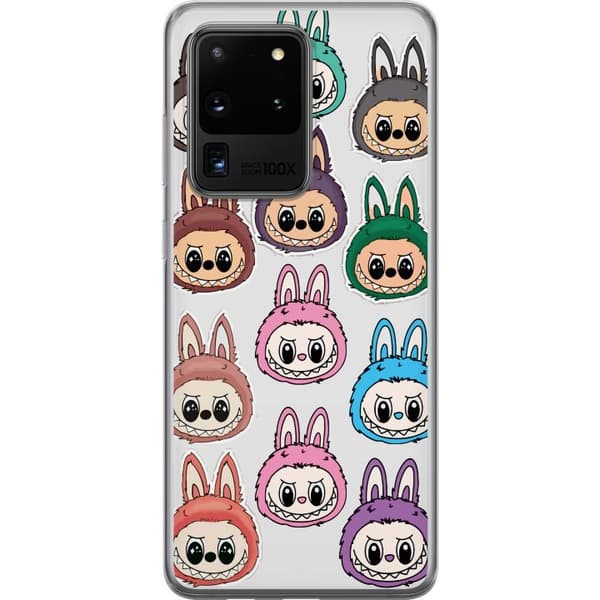 Samsung Galaxy S20 Ultra Gennemsigtig cover Labubu Macaron Monster - Nuttet Samlefigur med Stil