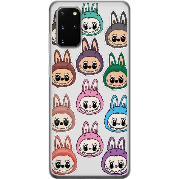 Samsung Galaxy S20+ Gennemsigtig cover Labubu Macaron Monster - Nuttet Samlefigur med Stil