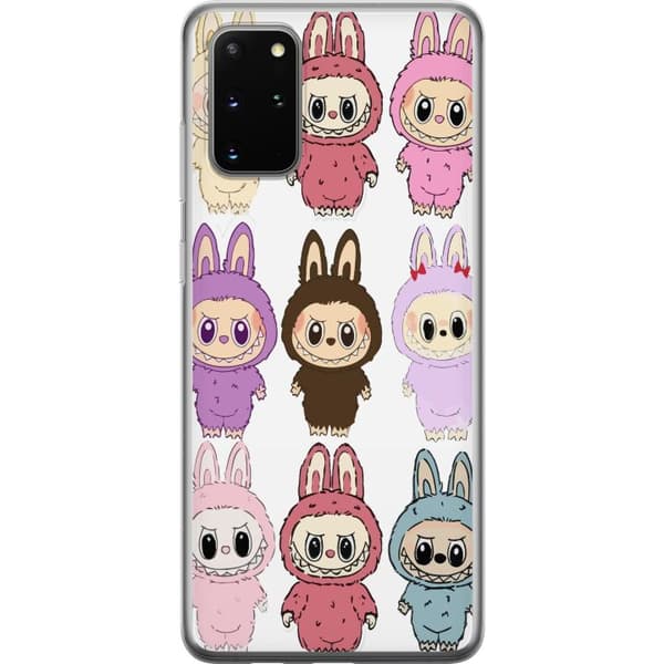 Samsung Galaxy S20+ Läpinäkyvä kuori Labubu Pink Monster - Popkulttuuri Kawaii-kosketuksella