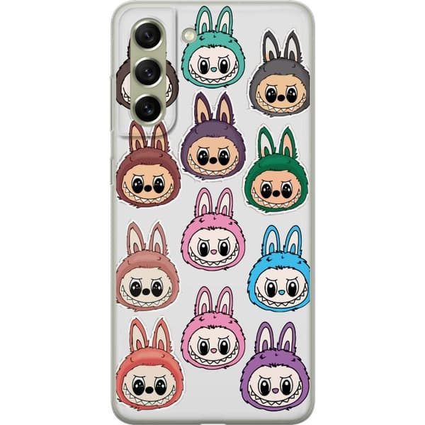 Samsung Galaxy S21 FE 5G Genomskinligt Skal Labubu Macaron Monster – Söt Samlarfigur med Stil