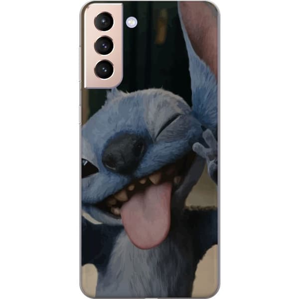 Samsung Galaxy S21 Genomskinligt Skal Stitch Söt Alien – Blå Favorit från Yttre Rymden