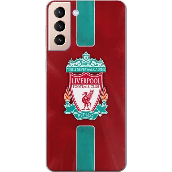 Samsung Galaxy S21 Gennemsigtig cover Liverpool FC - Klassisk Fodboldstolthed i Rødt