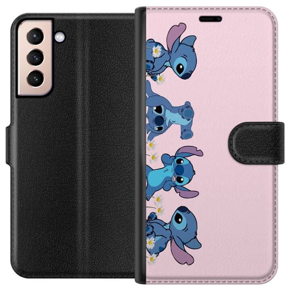 Samsung Galaxy S21 Tegnebogsetui  Stitch Grin & Leg – Perfekt til Telefoncovers eller Plakater