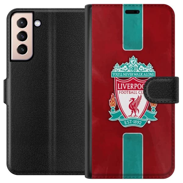 Samsung Galaxy S21 Lompakkokotelo Liverpool FC - Klassinen jalkapallourheilu Punaisena