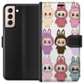 Miniatyrbild 1 av 3: Samsung Galaxy S21 Plånboksfodral Labubu Pink Monster – Popkonst med Kawaii-touch