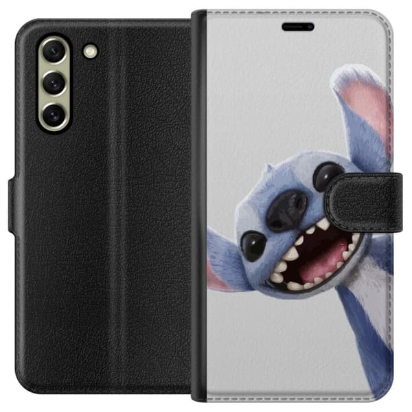 Samsung Galaxy S21 FE 5G Lompakkokotelo Stitch liikkeessä - Kawaii-suunnittelu faneille ja lapsille