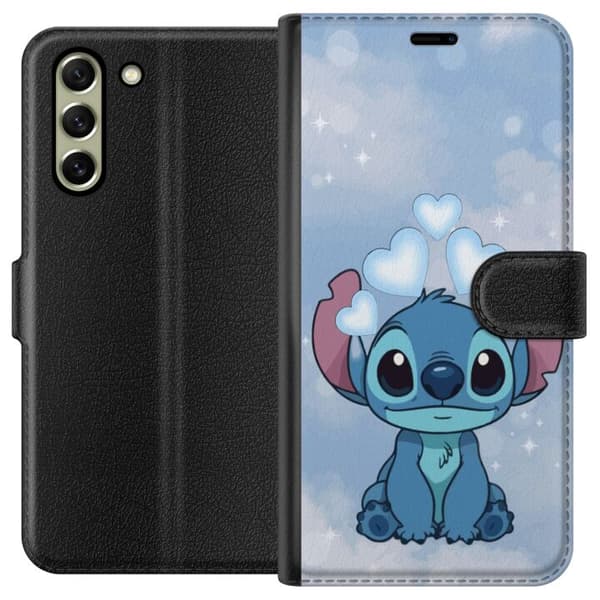 Samsung Galaxy S21 FE 5G Plånboksfodral Stitch Hoppande Glädje – Rolig Design för Present