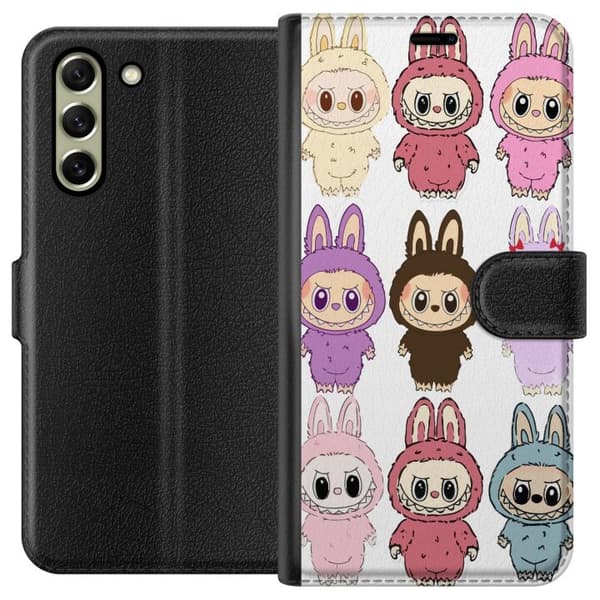 Samsung Galaxy S21 FE 5G Tegnebogsetui Labubu Pink Monster - Popkunst med Kawaii-touch