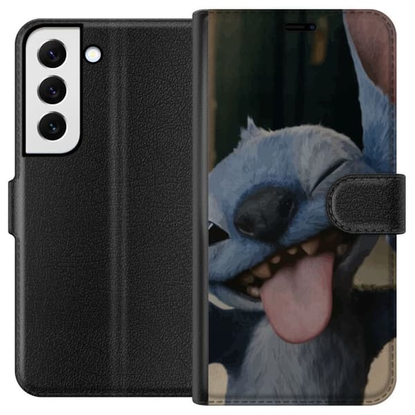 Samsung Galaxy S22+ 5G Tegnebogsetui Stitch Sød Alien - Blå Favorit fra Ydre Rummet