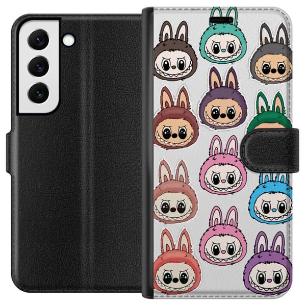 Samsung Galaxy S22 5G Tegnebogsetui Labubu Macaron Monster - Nuttet Samlefigur med Stil