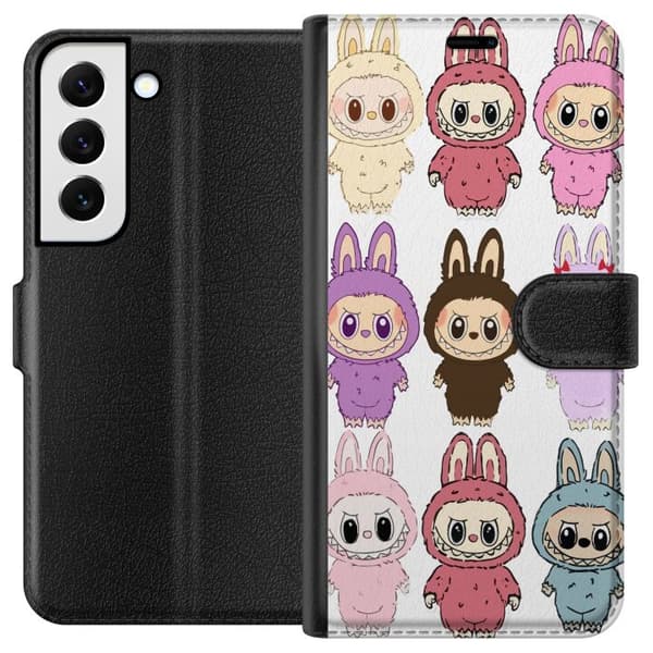 Samsung Galaxy S22 5G Lommeboketui Labubu Pink Monster - Popkunst med Kawaii-touch