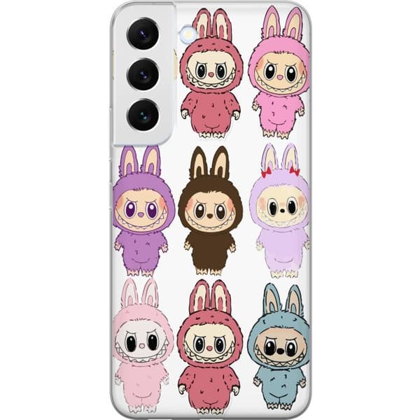 Samsung Galaxy S22+ 5G Gjennomsiktig deksel Labubu Pink Monster - Popkunst med Kawaii-touch