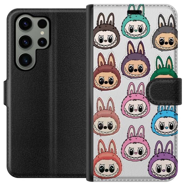 Samsung Galaxy S23 Ultra Tegnebogsetui Labubu Macaron Monster - Nuttet Samlefigur med Stil