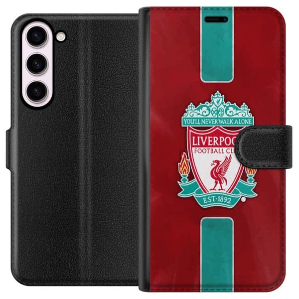 Samsung Galaxy S23+ Tegnebogsetui Liverpool FC - Klassisk Fodboldstolthed i Rødt