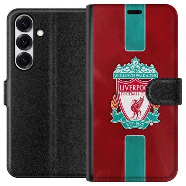Samsung Galaxy S25 Tegnebogsetui Liverpool FC - Klassisk Fodboldstolthed i Rødt