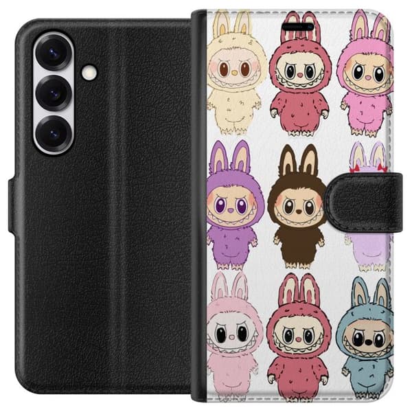 Samsung Galaxy S25 Lommeboketui Labubu Pink Monster - Popkunst med Kawaii-touch