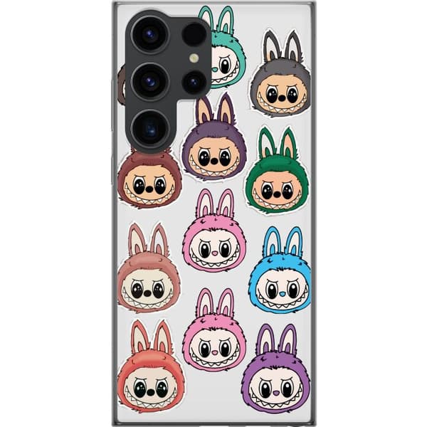 Samsung Galaxy S24 Ultra Gjennomsiktig deksel Labubu Macaron Monster - Søt Samlefigur med Stil
