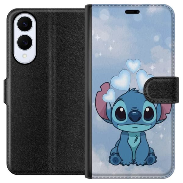 Samsung Galaxy S25 Edge Plånboksfodral Stitch Hoppande Glädje – Rolig Design för Present