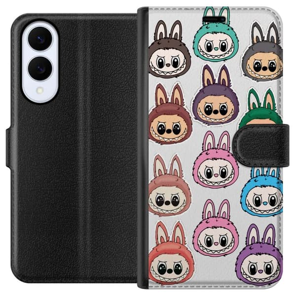 Samsung Galaxy S25 Edge Lompakkokotelo Labubu Macaron Monster - Söpö Keräilyfiguuri Tyylillä