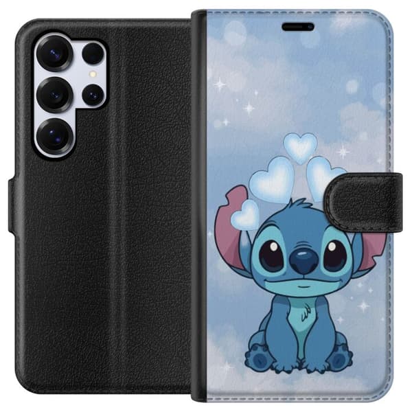 Samsung Galaxy S25 Ultra Plånboksfodral Stitch Hoppande Glädje – Rolig Design för Present