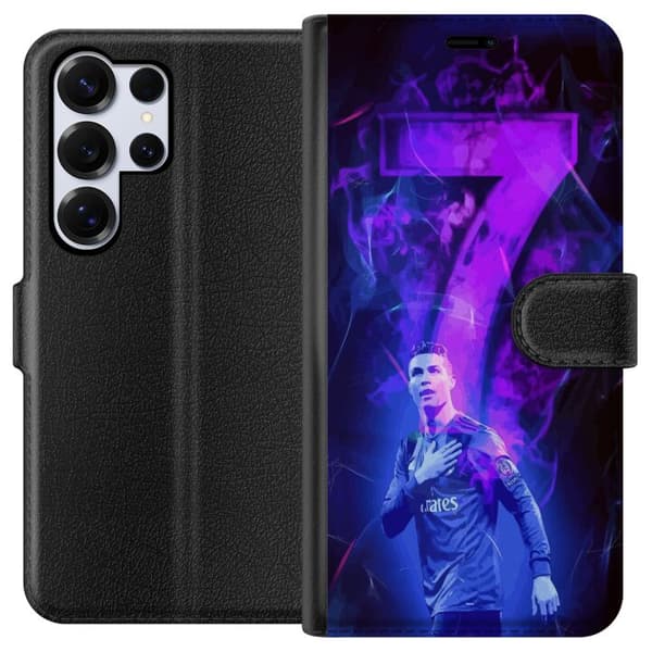 Samsung Galaxy S25 Ultra Lompakkokotelo Ronaldo 7 - Jalkapallolegenda Toiminnassa Fanien Puolesta
